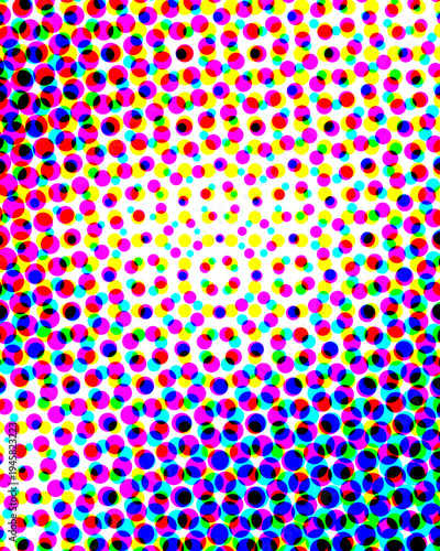Colorful halftone dots pattern on white background 7