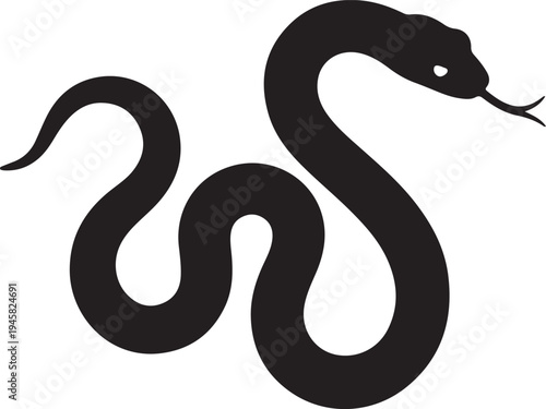 Snake Silhouette Vector Illustration Reptile Animal Icon