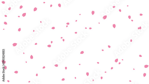 舞い散る桜の花びら　透過素材　濃いピンク色
Fluttering cherry blossom petals, transparent material, dark pink