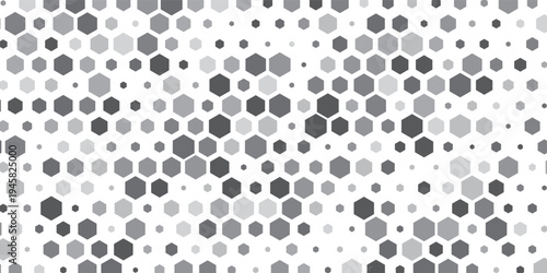 Gray, black, white beehive background. Honeycomb, bees hive cells pattern. Bee honey shapes. Vector geometric seamless texture symbol. Hexagon, hexagonal raster, mosaic cell sign or icon.