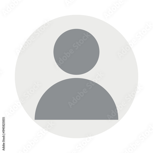 Vector flat illustration in grayscale. Avatar, user profile, person icon, gender neutral silhouette, profile picture. Suitable for social media profiles, icons, screensavers and as a template.