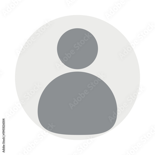 Vector flat illustration in grayscale. Avatar, user profile, person icon, gender neutral silhouette, profile picture. Suitable for social media profiles, icons, screensavers and as a template.