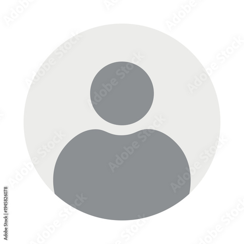 Vector flat illustration in grayscale. Avatar, user profile, person icon, gender neutral silhouette, profile picture. Suitable for social media profiles, icons, screensavers and as a template.