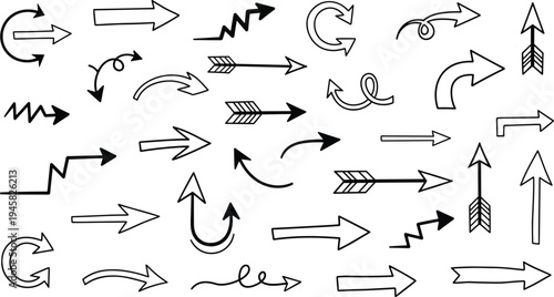 Collection of various arrows and pointers in different styles and directions