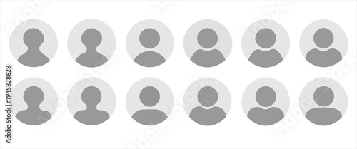 Plain pictogram user avatar headshot. Login profile button or log out unknown account admin icon. Register genderless line icon placeholder. Man or woman neutral gender.