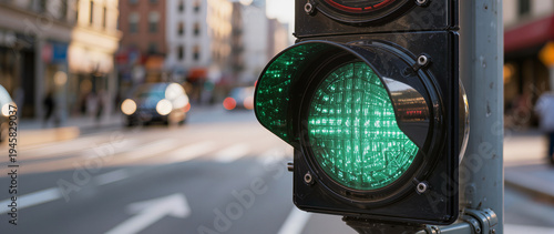Wallpaper Mural Urban traffic light at city intersection close-up. Image suitable for banners, transportation articles, traffic safety concepts, urban infrastructure topics, advertising, and website design.
 Torontodigital.ca