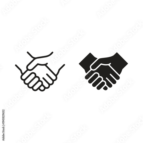 Handshake partnership and business agreement icon