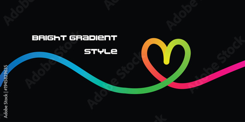 Vibrant gradient heart design with stylish text