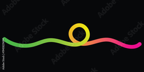 Glowing neon worms in black background