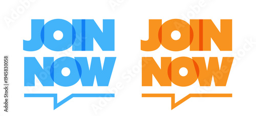 Join now on speech bubble