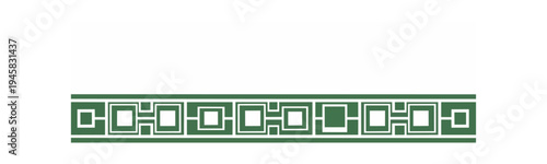 Geometric pattern border design with repeated squares and lines for decoration