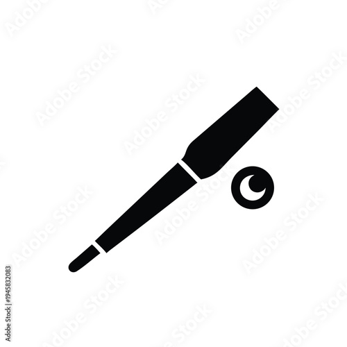 Black silhouette of a rain boot on a white background, simple graphic design