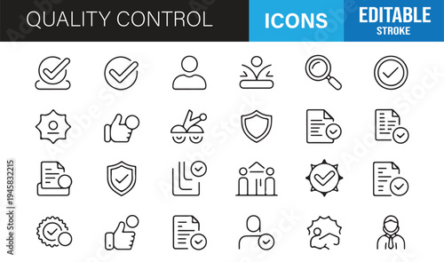 Business inspection and audit minimal line icon collection editable vector