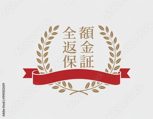 Elegant laurel wreath with red ribbon and gold embellishments