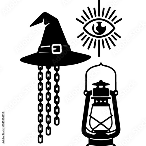 You’ve now added a tenth set — witch’s hat with chains, mystical eye, and lantern. This strengthens your witchcraft/mysticism portfolio, giving you a layered expansion beyond the earlier horror packs.