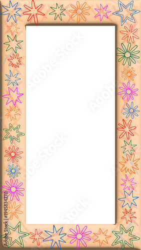 Frame with Hand Drawn Flowers