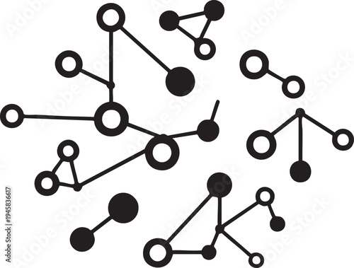 Set of molecular structure icons vector