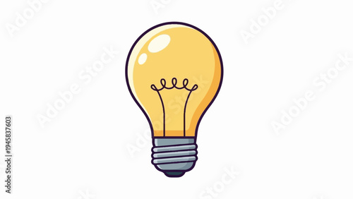 A simple, bright yellow lightbulb with a coiled filament