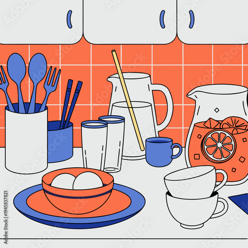 set of kitchen utensils