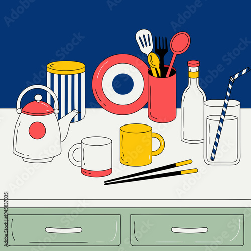 set of kitchen tools