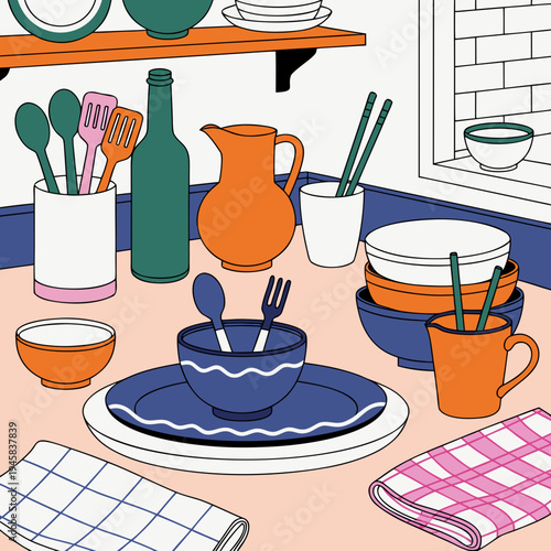 set of kitchen utensils