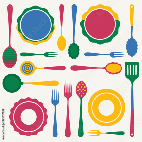 set of kitchen utensils