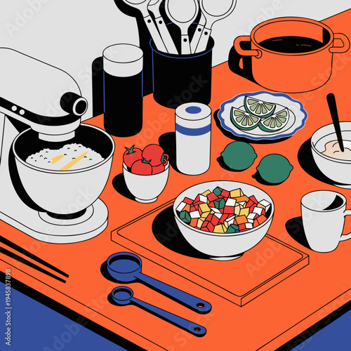 set of kitchen utensils