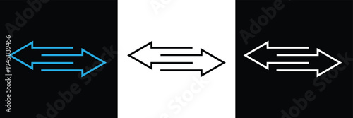 Arrows data transfer icons set, exchange arrow icons. swap icon with two arrows. editable stroke. isolated on white and black background vector illustration. EPS 10 .