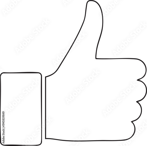 Vector thumbs up icon, hand gesture symbol