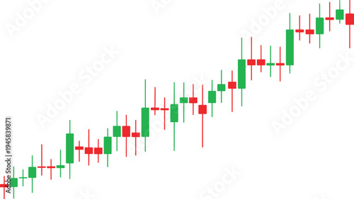 Candlestick chart financial market analysis, forex trading stock exchange graph, bullish and bearish trend indicator, investment data visualization flat vector.