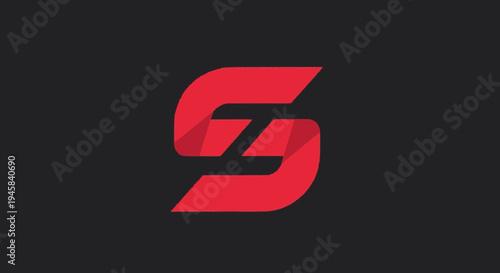 Red Stylized Letter S Logo Design.