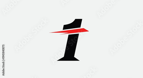 Stylized Black Number One Logo Design.