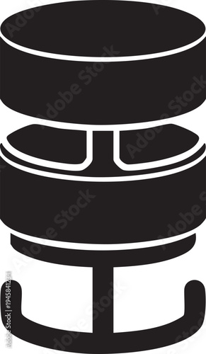 Black vector illustration of a spool of thread