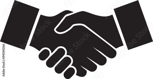 Black handshake icon vector