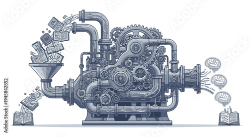 Intricate Machine Processing Information and Knowledge Concepts
