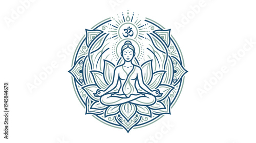 vector illustration of yoga meditation