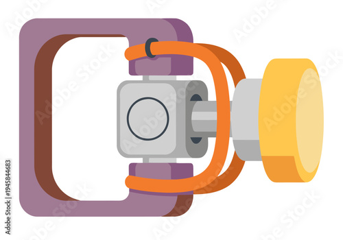 Detailed illustration of a drone gimbal sensor joint. Modern, clean design with vibrant colors. Perfect for tech, engineering, and drone-related visuals.
