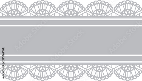 エレガントなレースのリボン　グレー