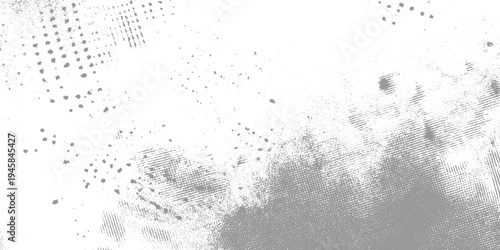 Gray textured background with scattered dots and linear patterns white
