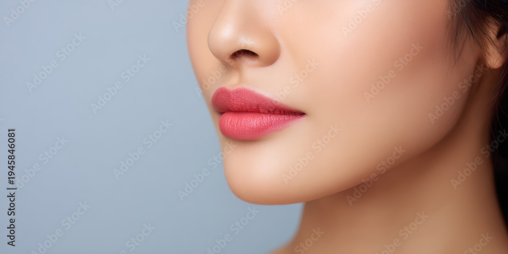 Fototapeta premium Woman with a pink lips