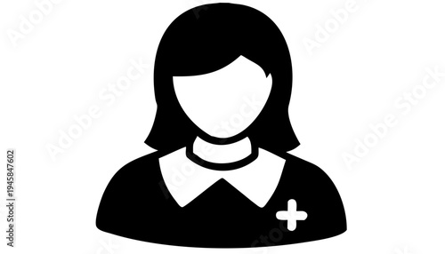 Nurse profile avatar vector, healthcare worker icon