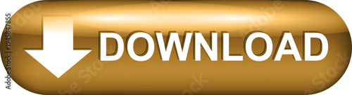 download button for internet website use. Blue Download icon on isolated white background with shadow.