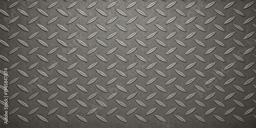 Industrial silver brushed steel and diamond plate metal texture pattern for seamless metallic surface construction material wallpaper