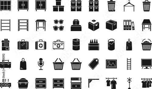 Black and white of household and office furniture