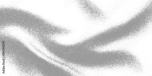 Swirling gray dust particles on a white background creating a dynamic abstract pattern texture