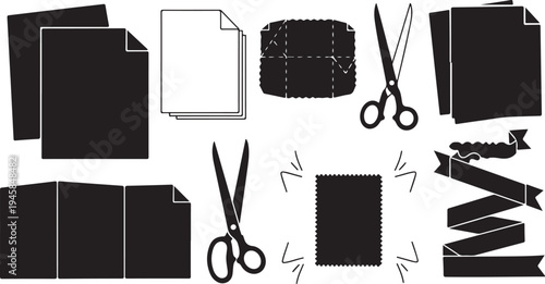 Cutting and crafting with paper and scissors tools