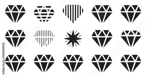 Abstract and patterned diamond style icons for creative design. vector illustration eps 10