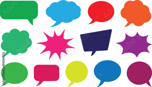 Comic Speech Bubble Set Vector Collection Cartoon Talk Icons Pack