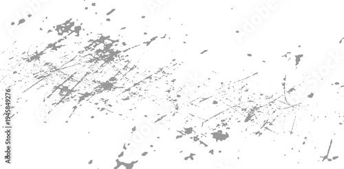 Gray splatters and scratches on a white background abstract texture