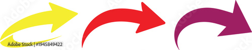 Set of Curved Arrow Vector Illustration 